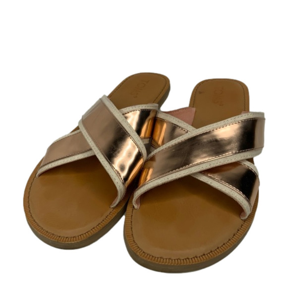 Toms Women's Rose Gold and Tan Sandals - Picture 1 of 9